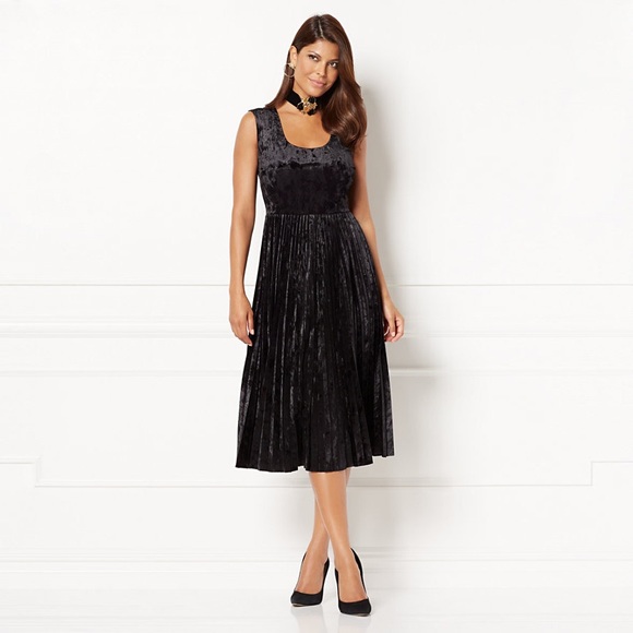 crushed velvet black dress